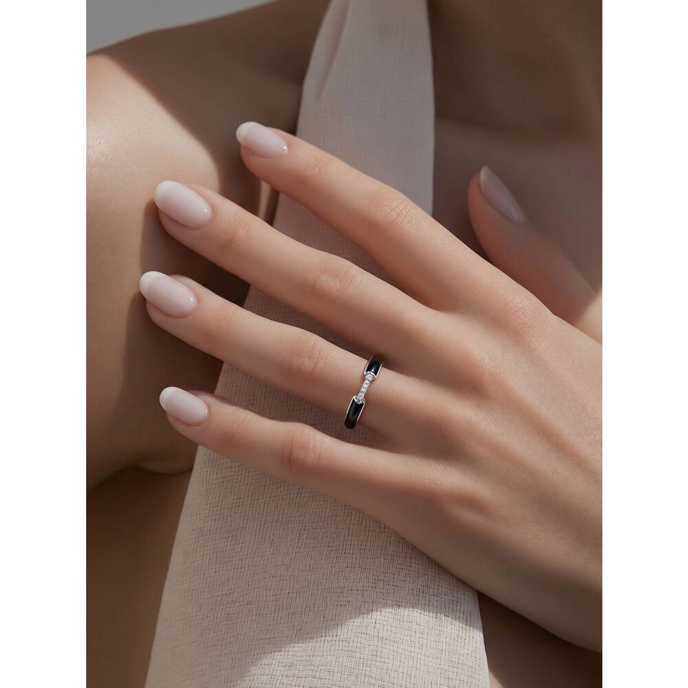 🩵⏭️NIB Blue Sandstone White Gold Plated Silver Ring Size 8